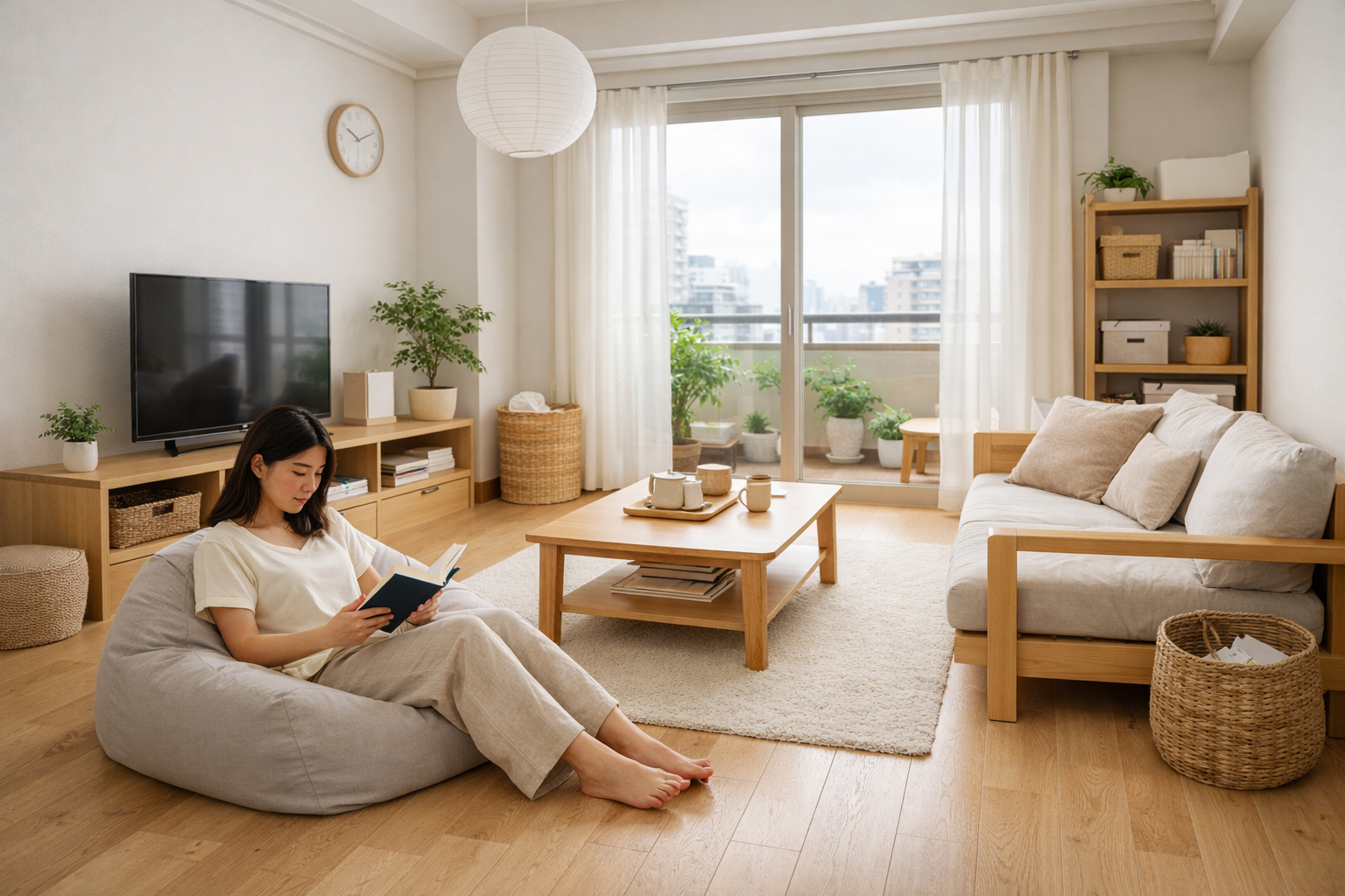 無印風寬敞客廳